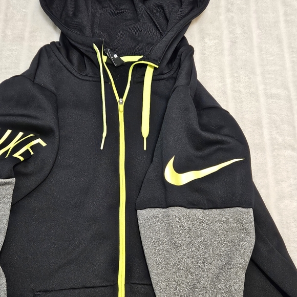 Nike Dri Fit Black, Grey, Neon Green Zipup Sweater - Picture 4 of 14